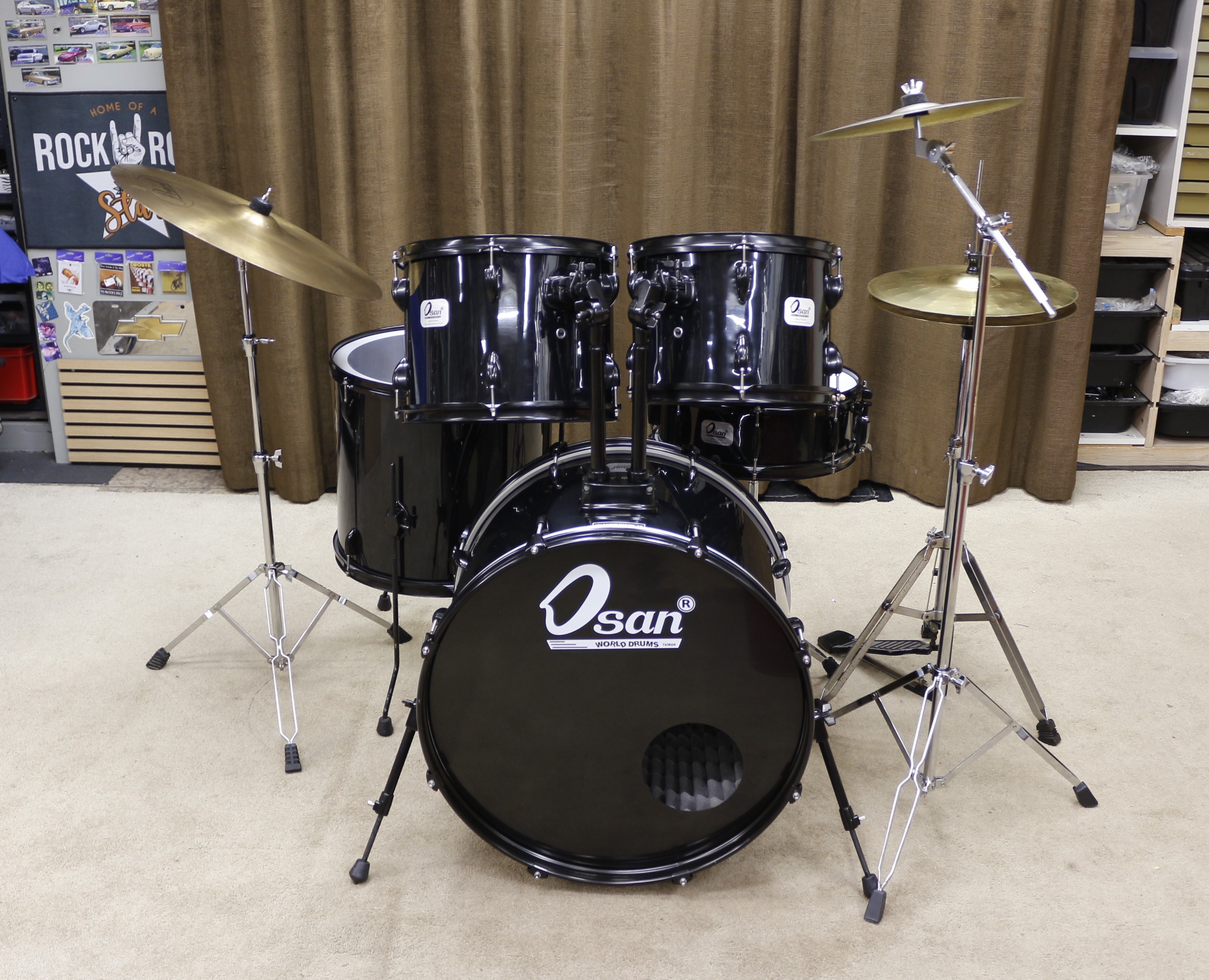 osan zwart beginners drumstel 22/12/13/16/14sn bekkenset