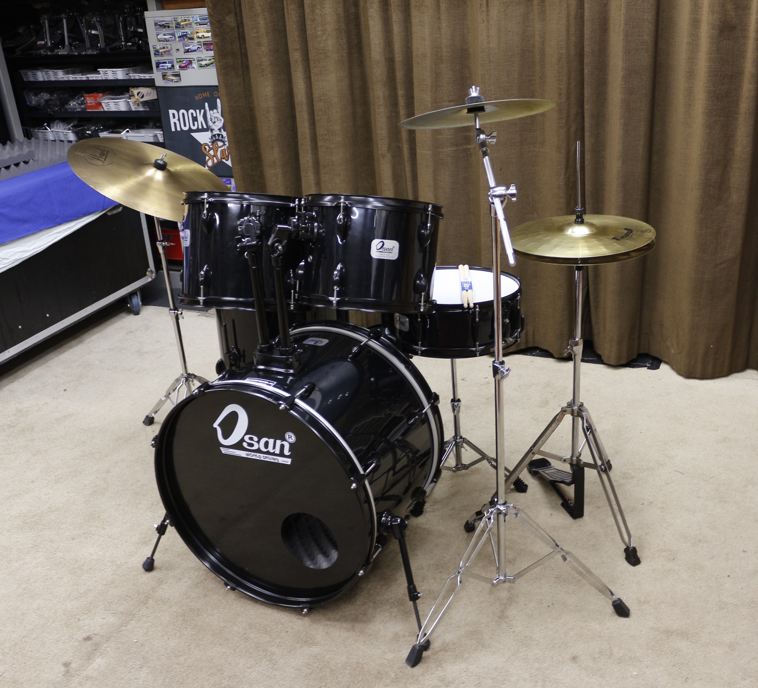 osan zwart beginners drumstel 22/12/13/16/14sn bekkenset