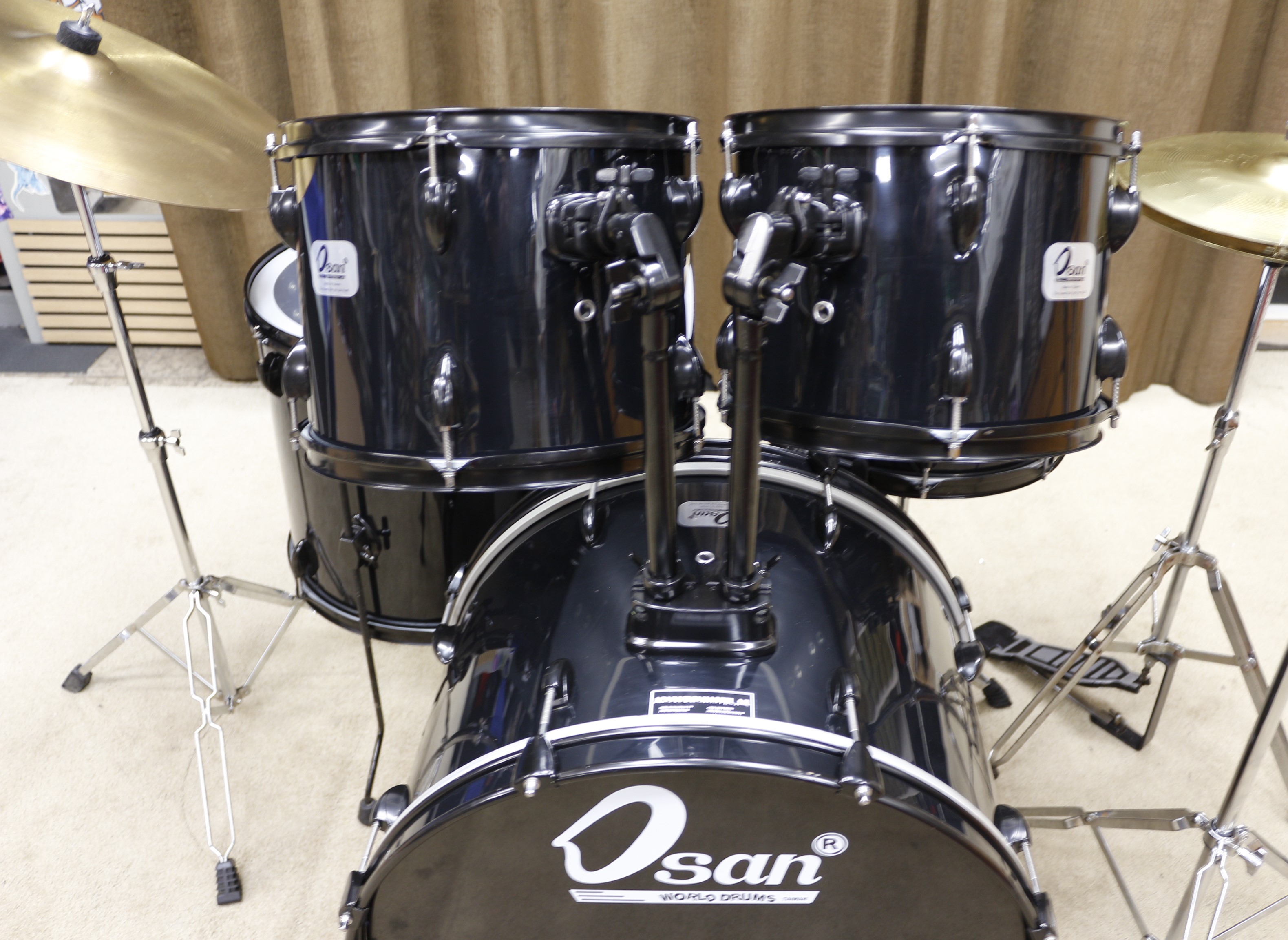 osan zwart beginners drumstel 22/12/13/16/14sn bekkenset