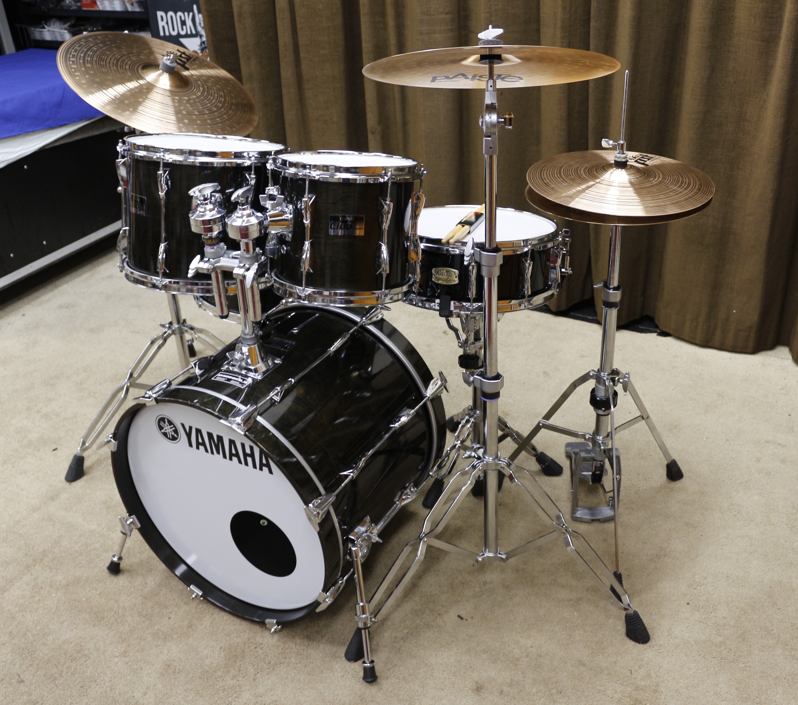 yamaha club custom solid black 20/10/12/14/14sn bekkenset