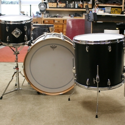 slingerland osmo black vintage shellset 24/13/18