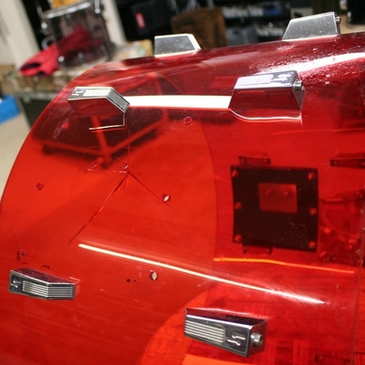 sonor champion acrylic red vintage shellset 24/14/16/18