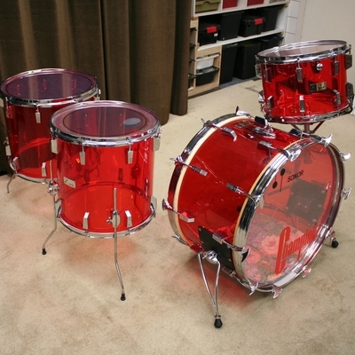 sonor champion acrylic red vintage shellset 24/14/16/18