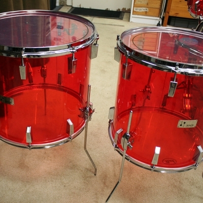 sonor champion acrylic red vintage shellset 24/14/16/18