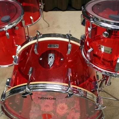 sonor champion acrylic red vintage shellset 24/14/16/18