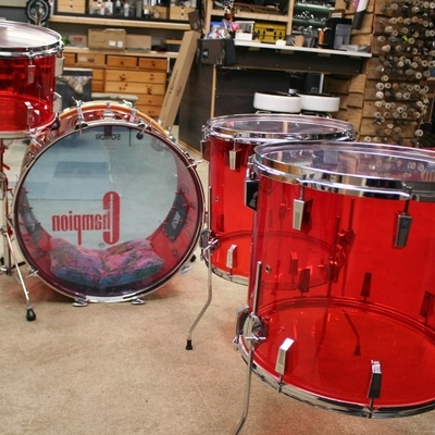 sonor champion acrylic red vintage shellset 24/14/16/18