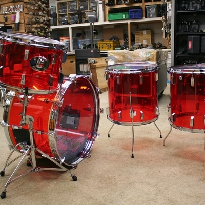 sonor champion acrylic red vintage shellset 24/14/16/18