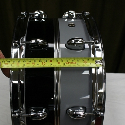 snare 154 gretsch retro luxe 14 x 6,5 pewter/black chrome band