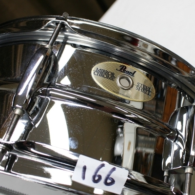 snare 166 pearl mirror chrome steel shell 14 x 5,5